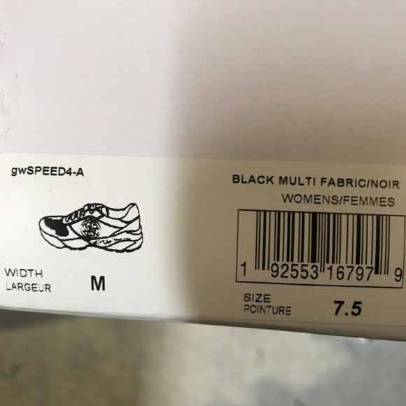New GUESS Sparkly Outsole Running Shoes Sneakers Women's Size 7.5 Black White - Picture 9 of 9